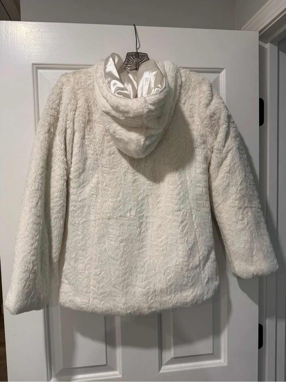 Girls Cozy Faux-Fur Zip Jacket - Cream